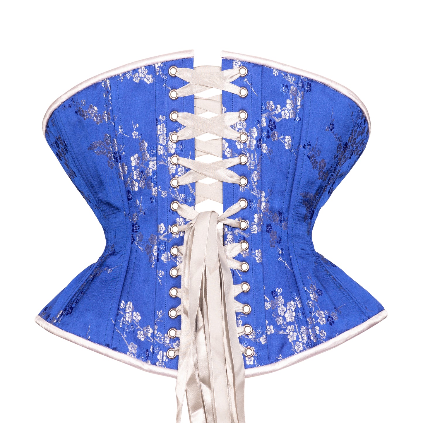 Cobalt Silver Blossom Corset, Libra Silhouette, Regular