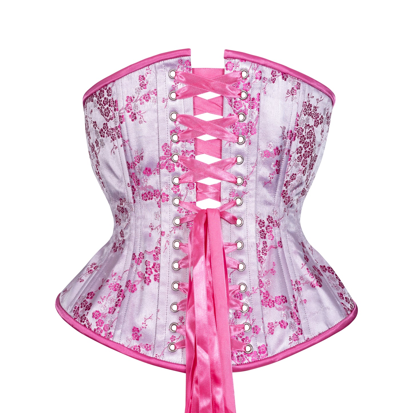 Pink Cherry Blossom Novice Corset, Hourglass Silhouette, Regular