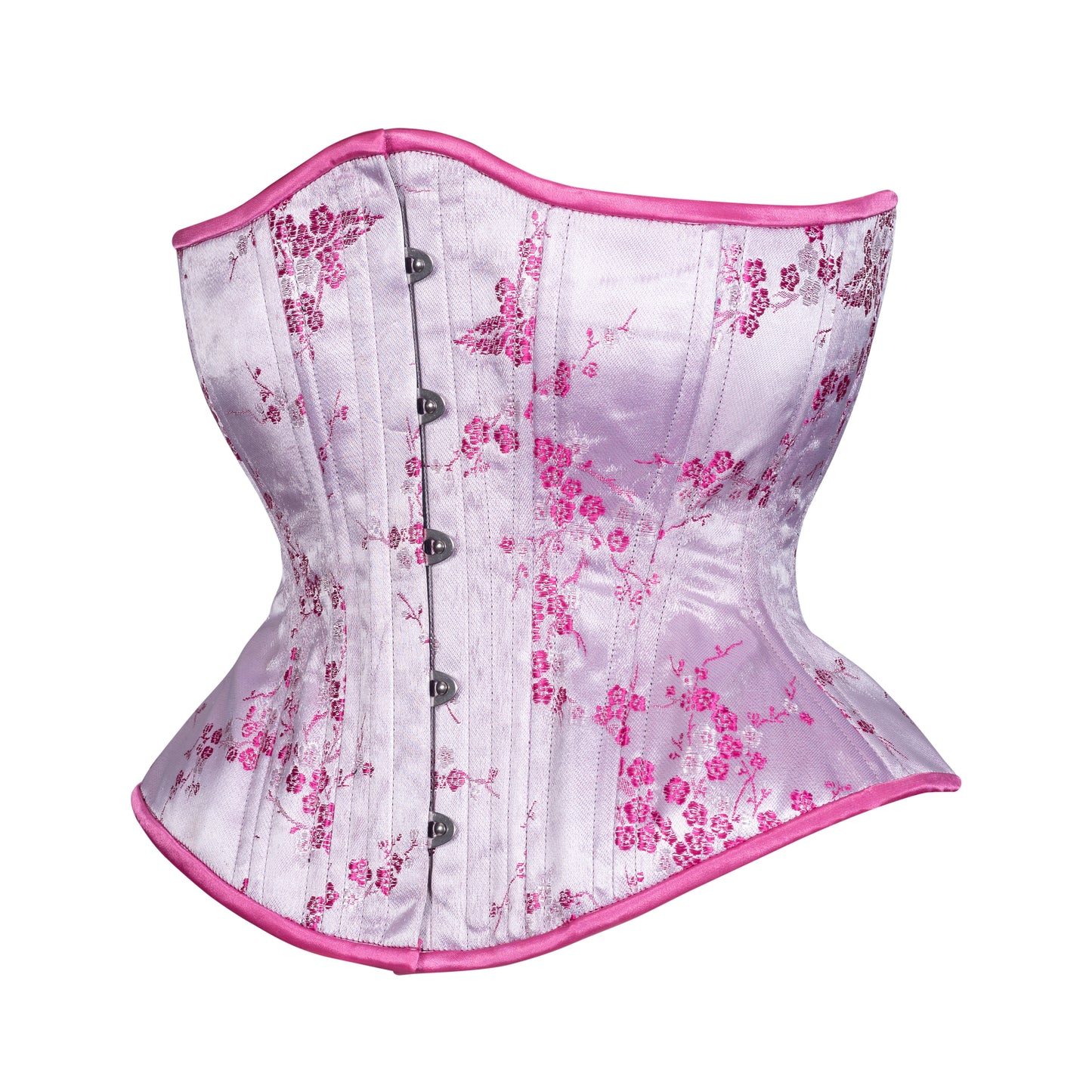 Pink Cherry Blossom Novice Corset, Hourglass Silhouette, Regular