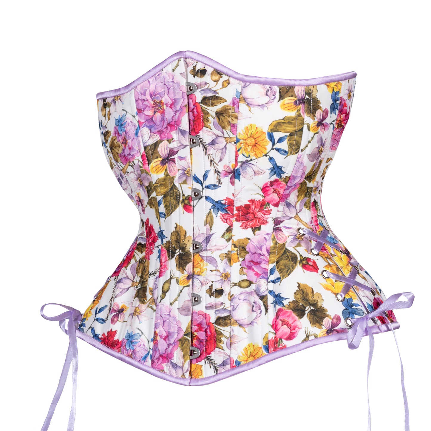 Flowers in Summer Corset, Hourglass Silhouette, Long