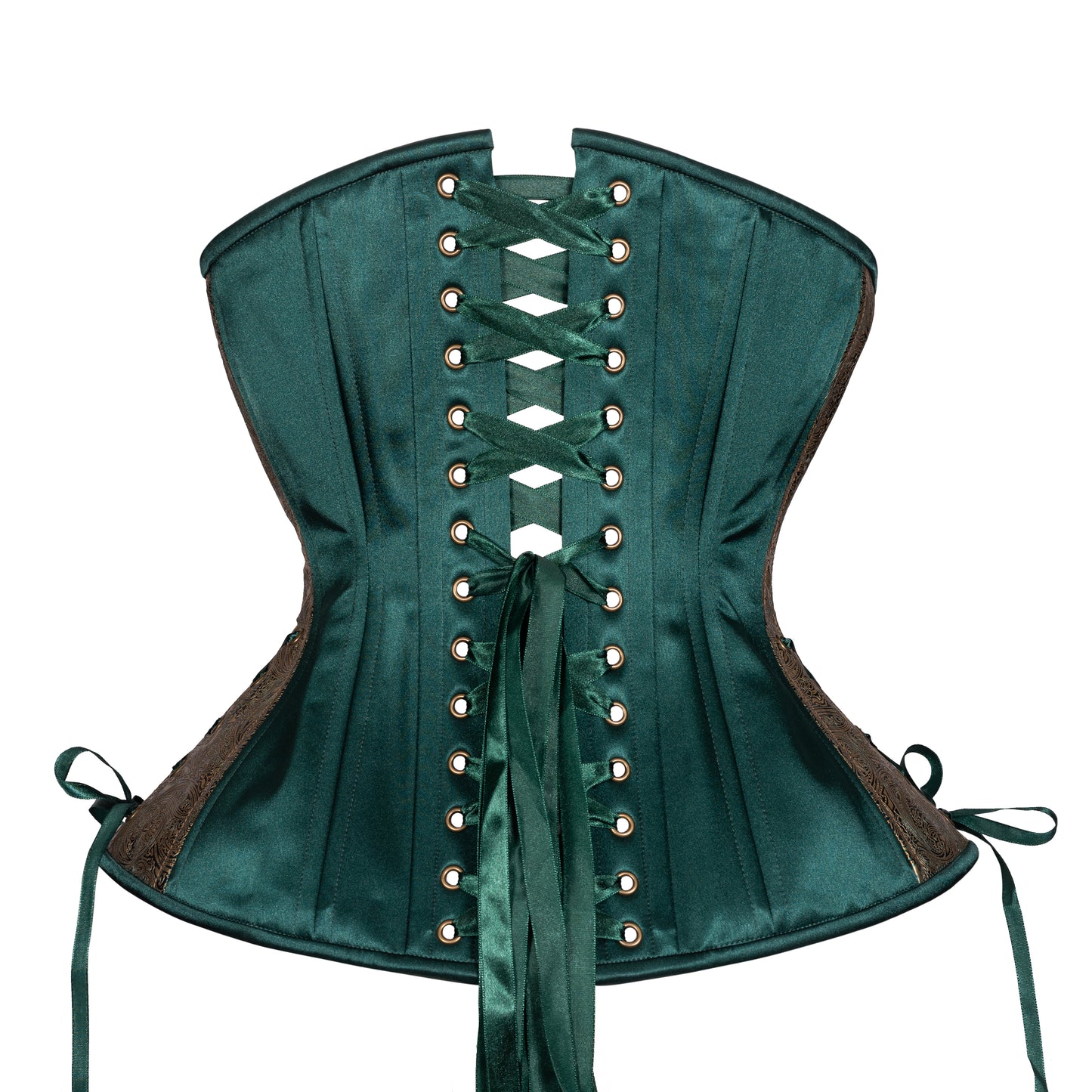 Huntress in Green Corset, Hourglass Silhouette, Long