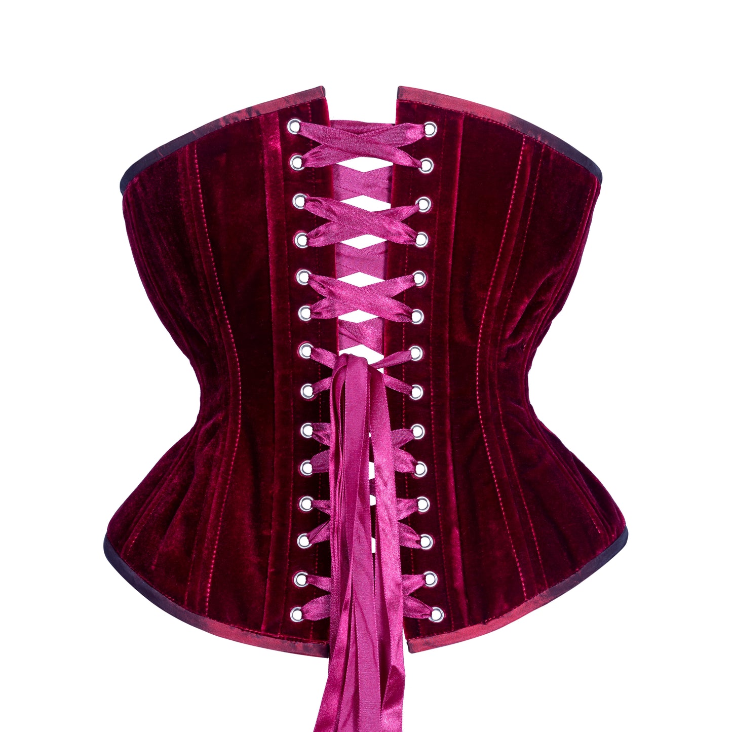 Garnet Velvet Corset, Hourglass Silhouette, Regular