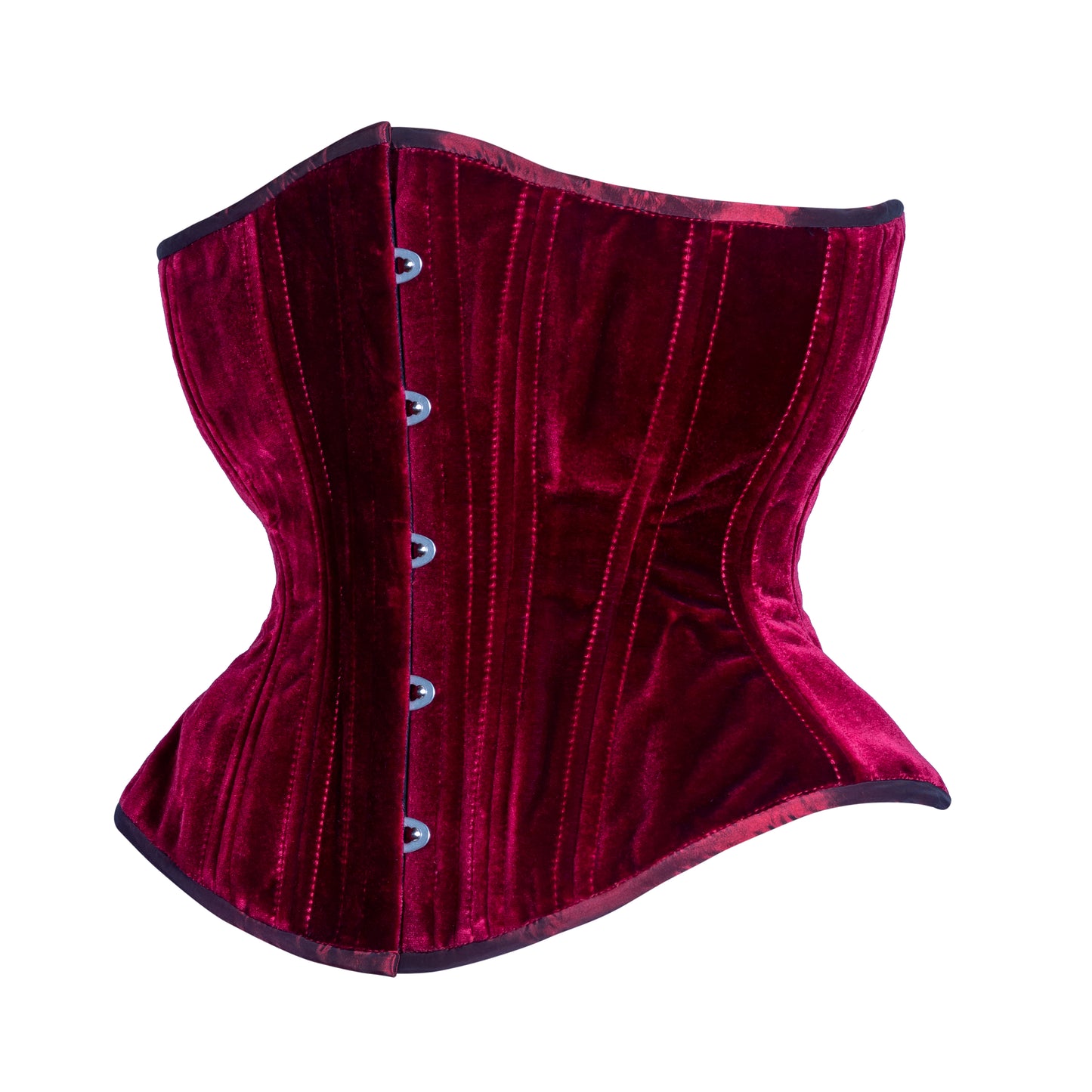 Garnet Velvet Corset, Hourglass Silhouette, Regular