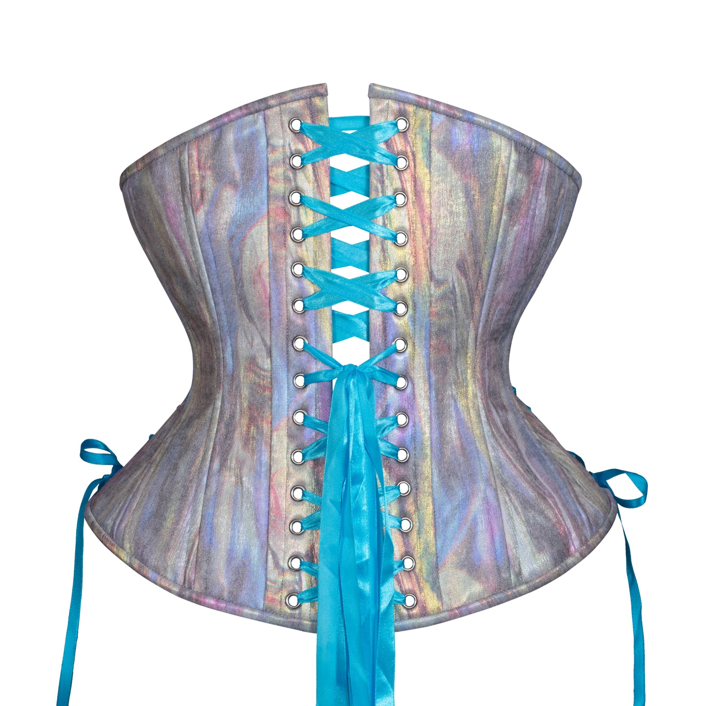 Impressionist Shimmer Corset, Hourglass Silhouette, Regular W/Hip Ties