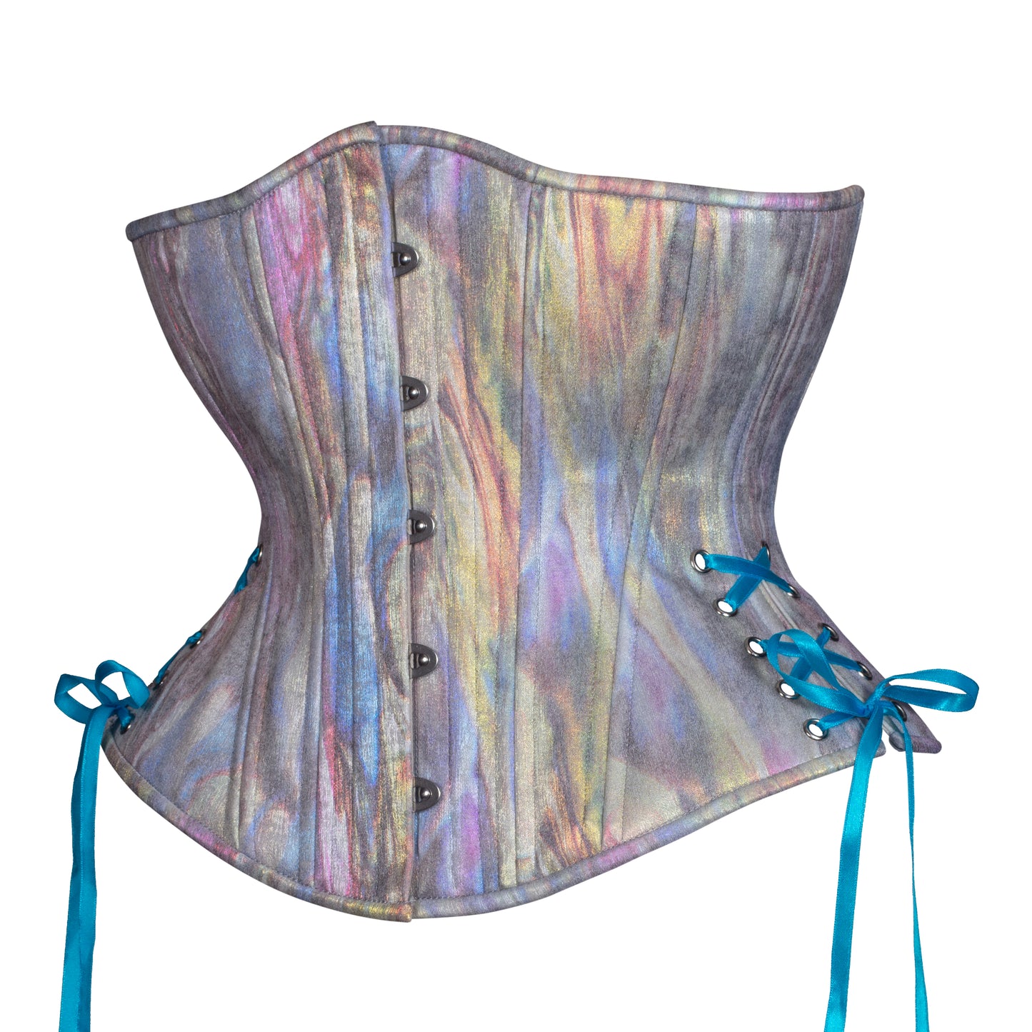 Impressionist Shimmer Corset, Hourglass Silhouette, Regular W/Hip Ties