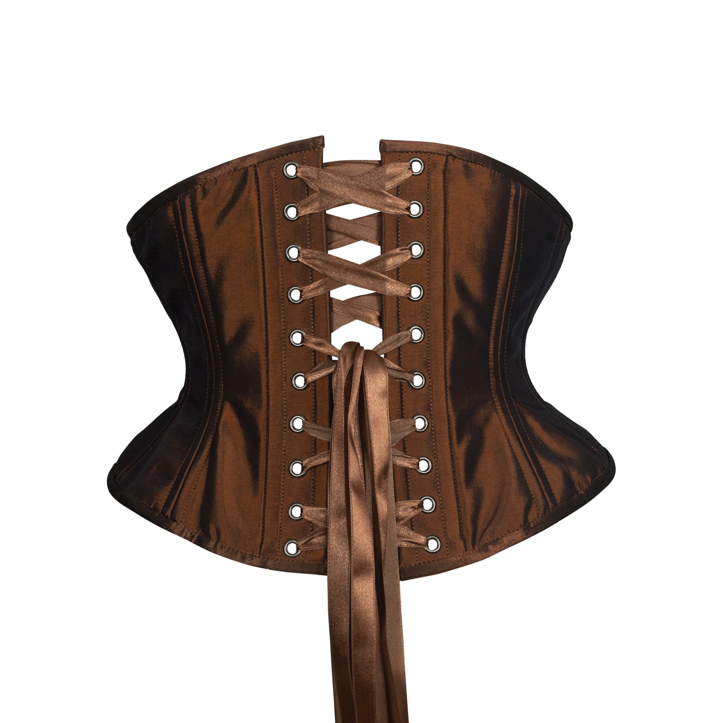 Rusted Brown Corset, Hourglass Silhouette, Short