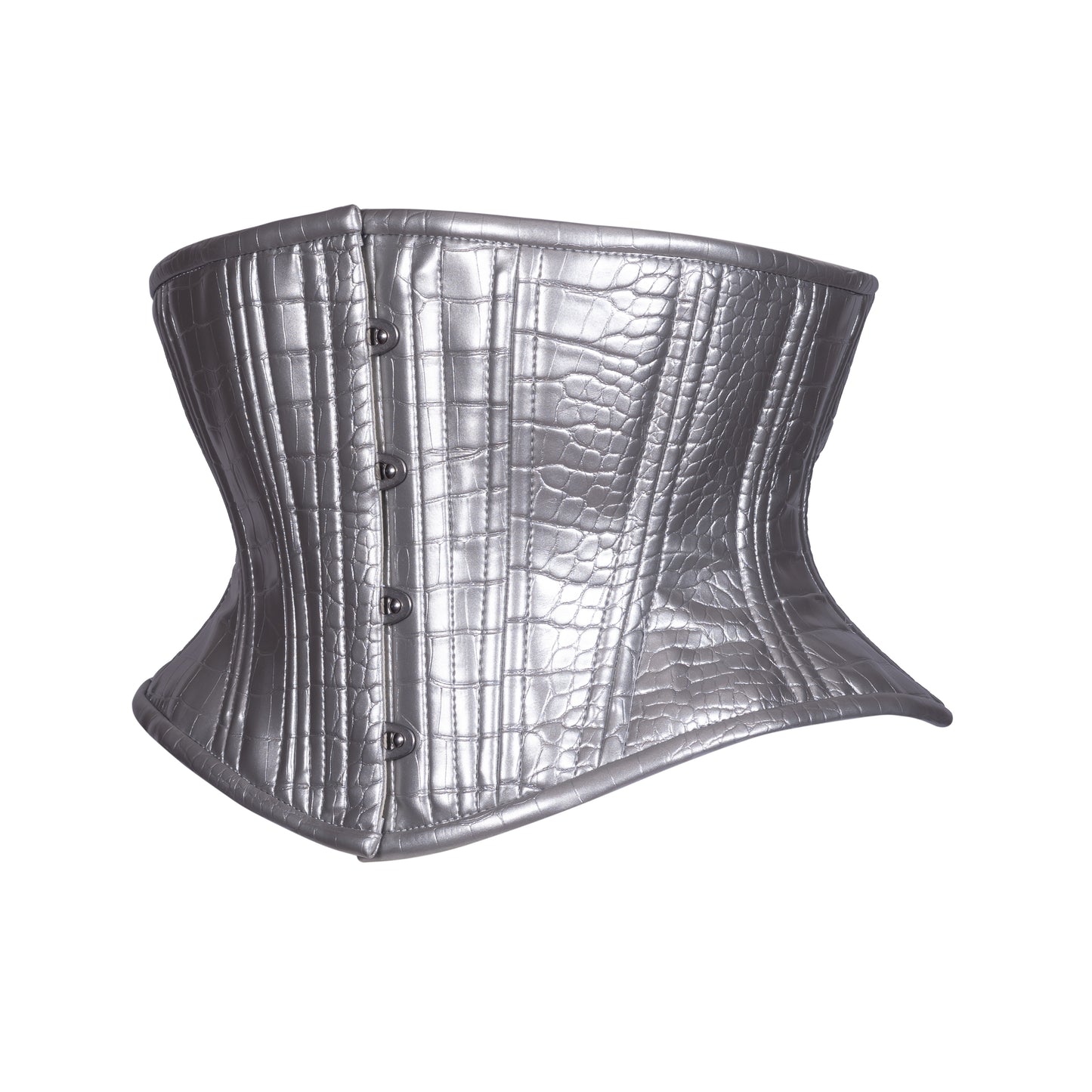 Valkyrie in Silver Corset, Hourglass Silhouette, Short