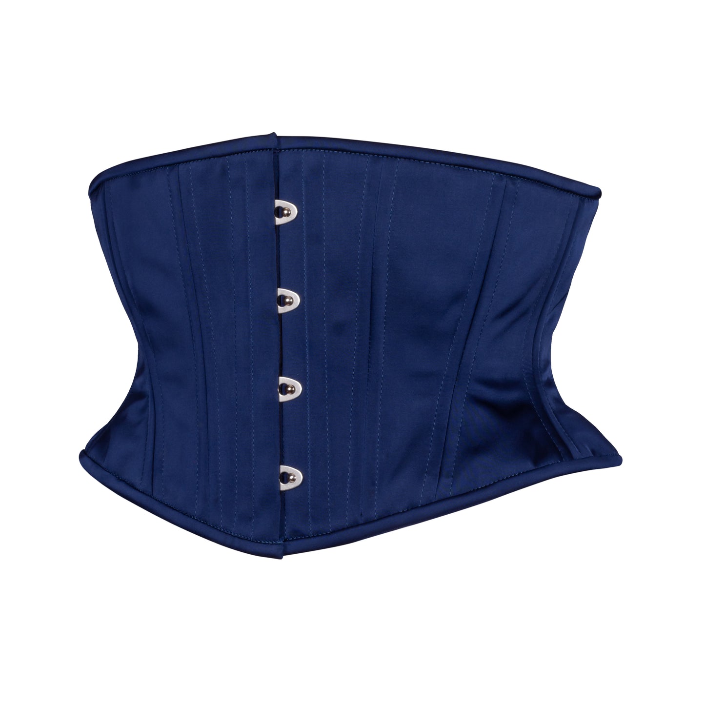 Midnight Satin Corset, Hourglass Silhouette, Short