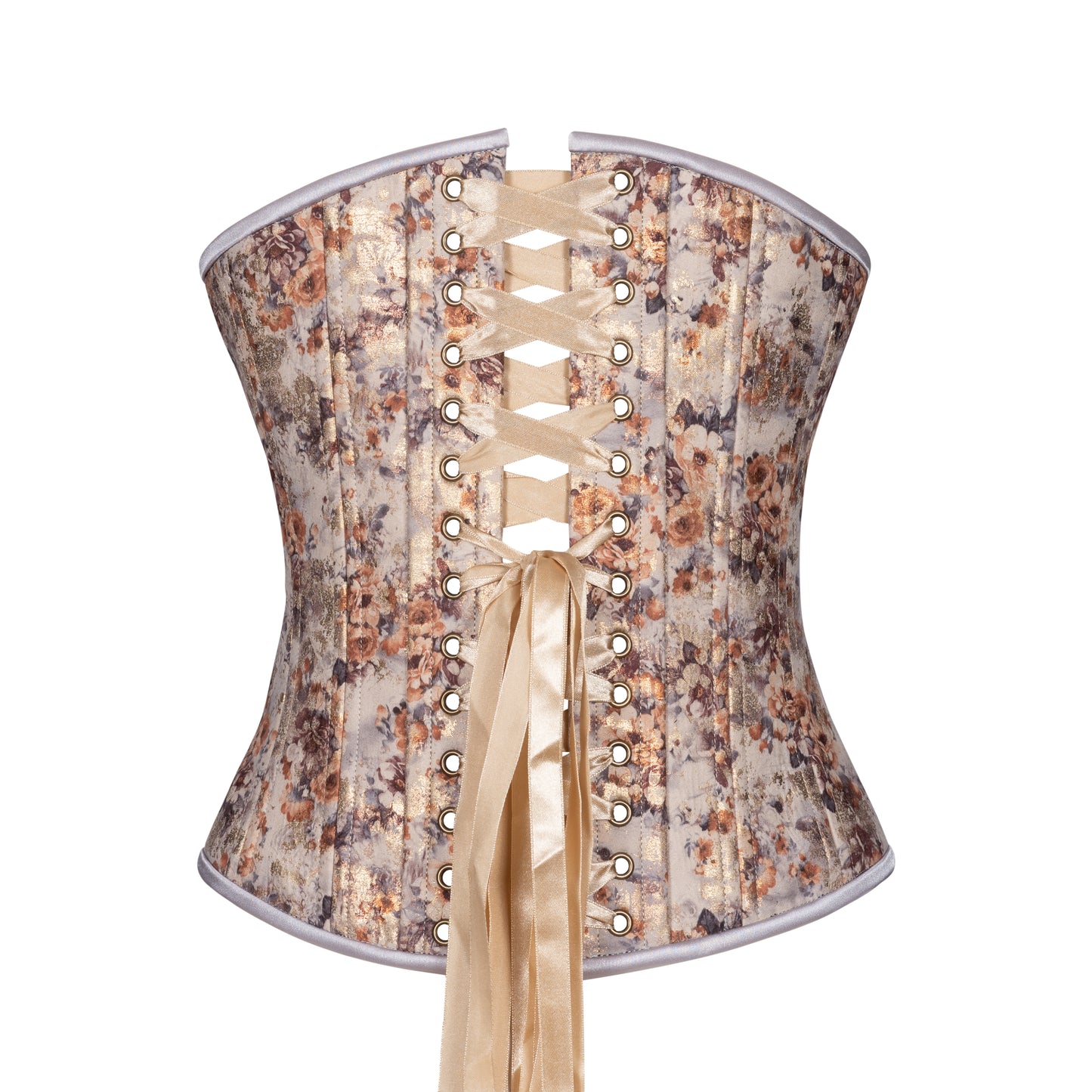 Floral Shimmer in Sepia Corset, Slim Silhouette, Regular