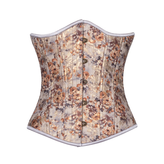 Floral Shimmer in Sepia Corset, Slim Silhouette, Regular