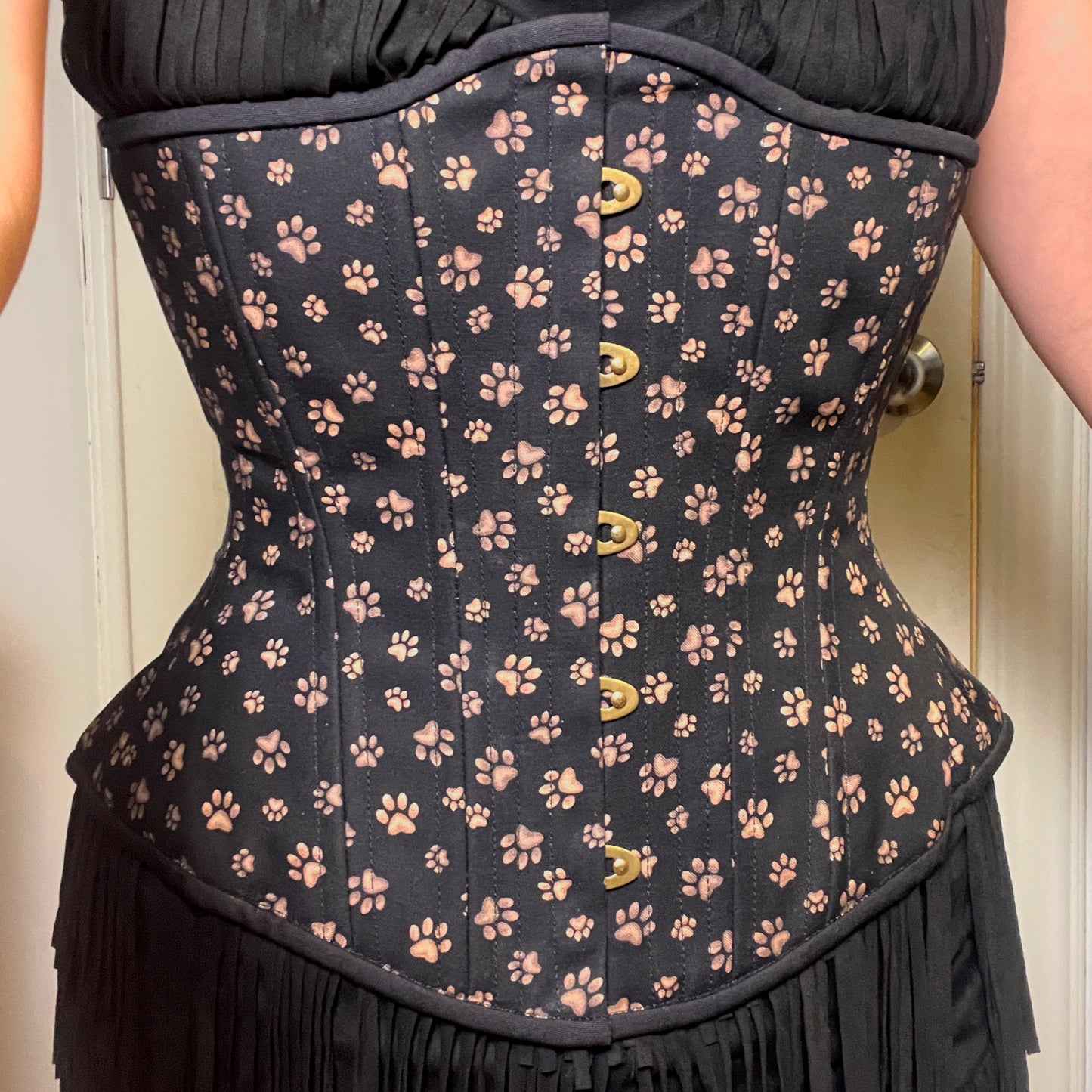 Paw Prints on my Heart Corset, Hourglass Silhouette, Regular
