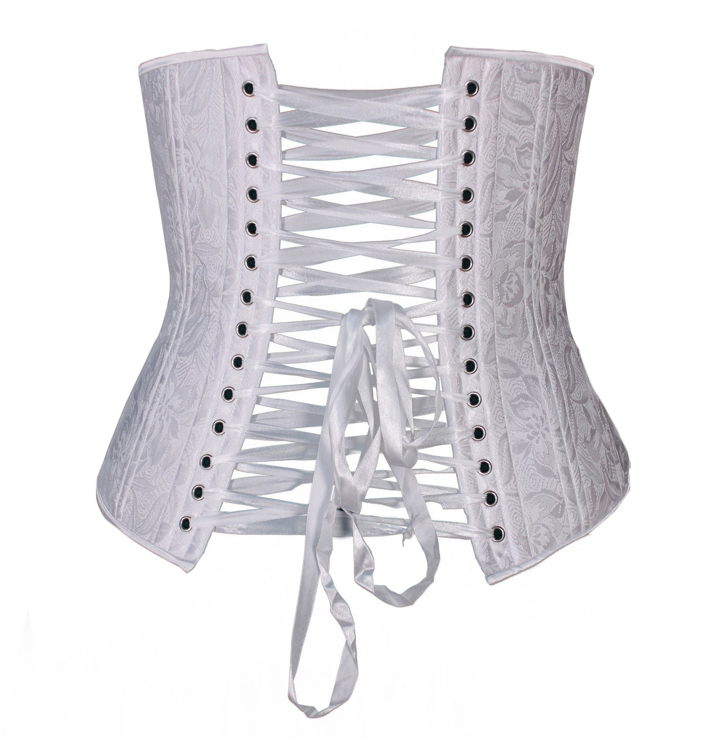 White Floral Brocade Corset