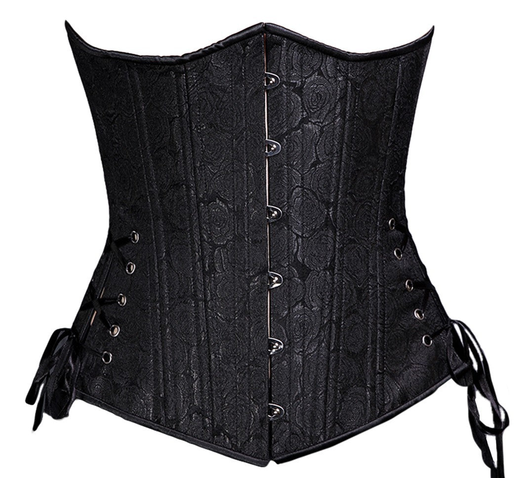 Black Floral Long Corset
