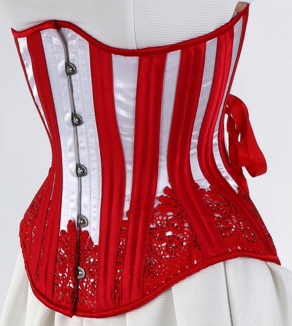 White with Red Sparkle, Hourglass Silhouette, Regular** ALL SIZES