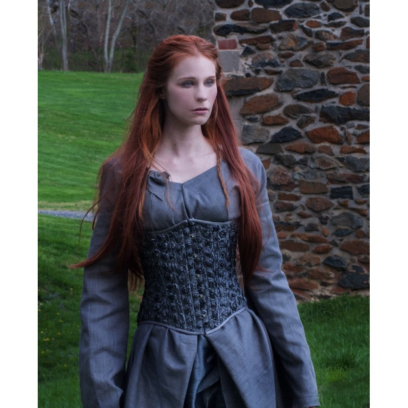 Grey Rose Taffeta Corset