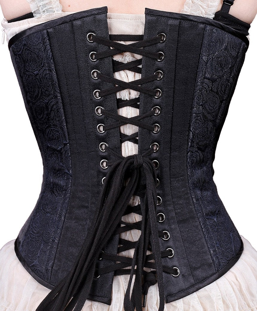 Black Floral Brocade Corset