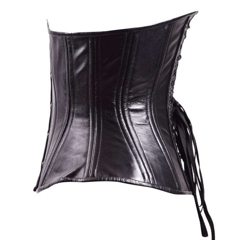 Black Leather Hourglass Corset