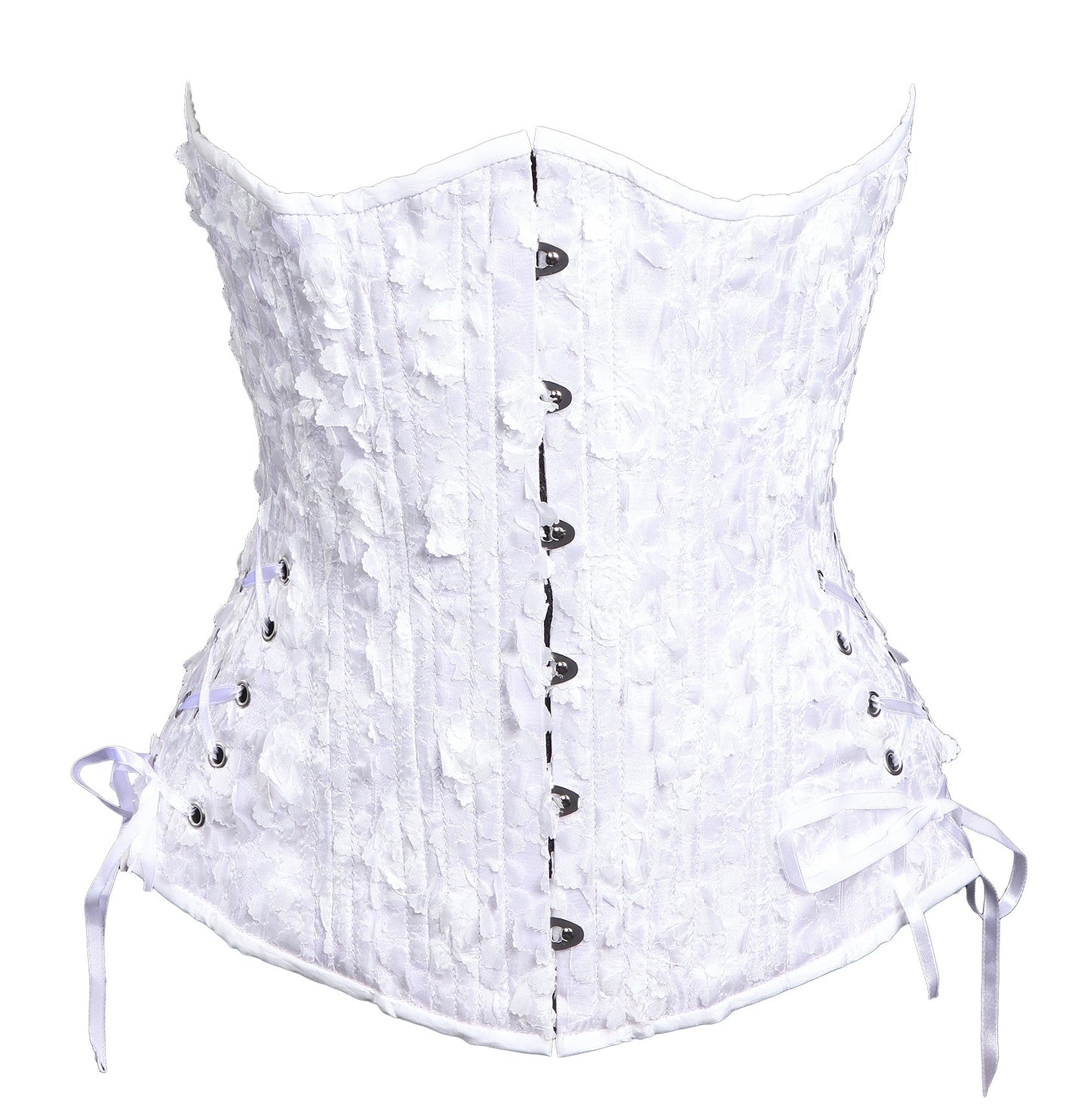 White Ruffle Long Corset