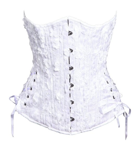 White Ruffle Long Corset