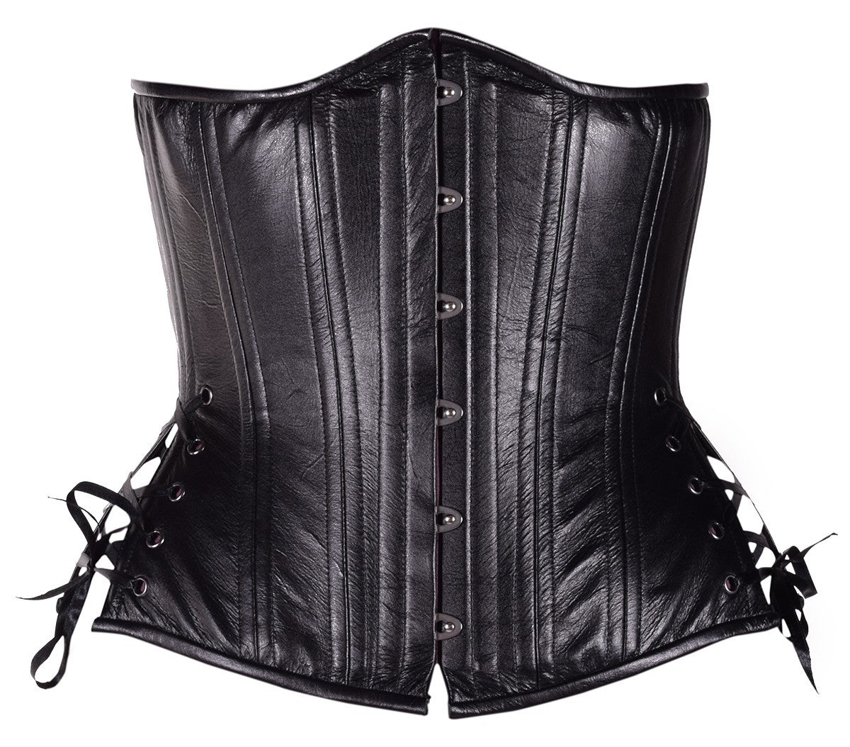 Black Leather Long Corset