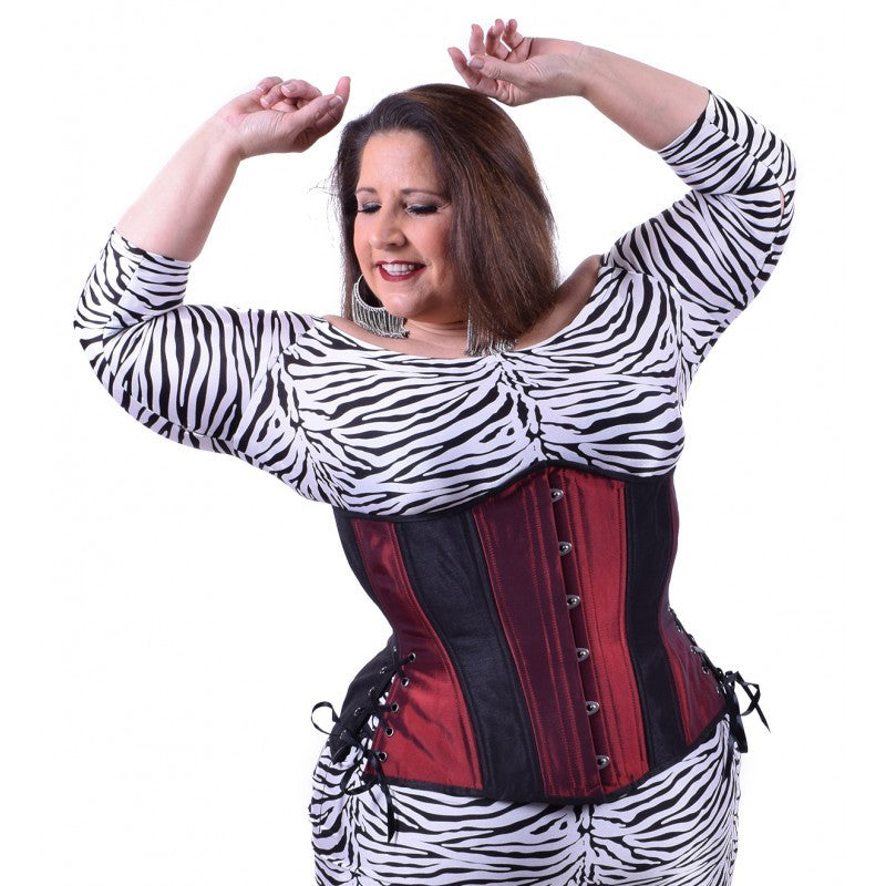Burgundy Long Hourglass Corset