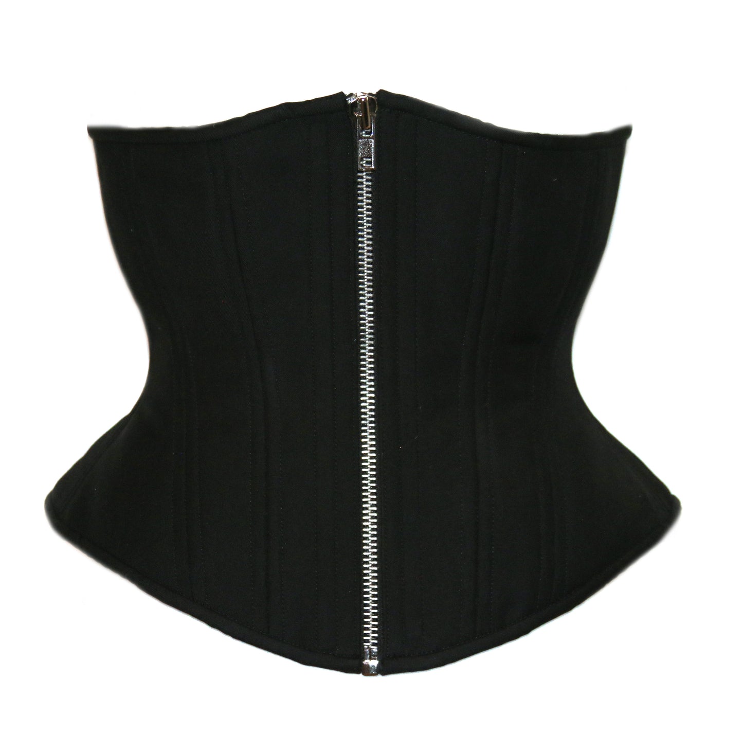 Black Cashmere with Silver Zipper, Hourglass Silhouette, Regular