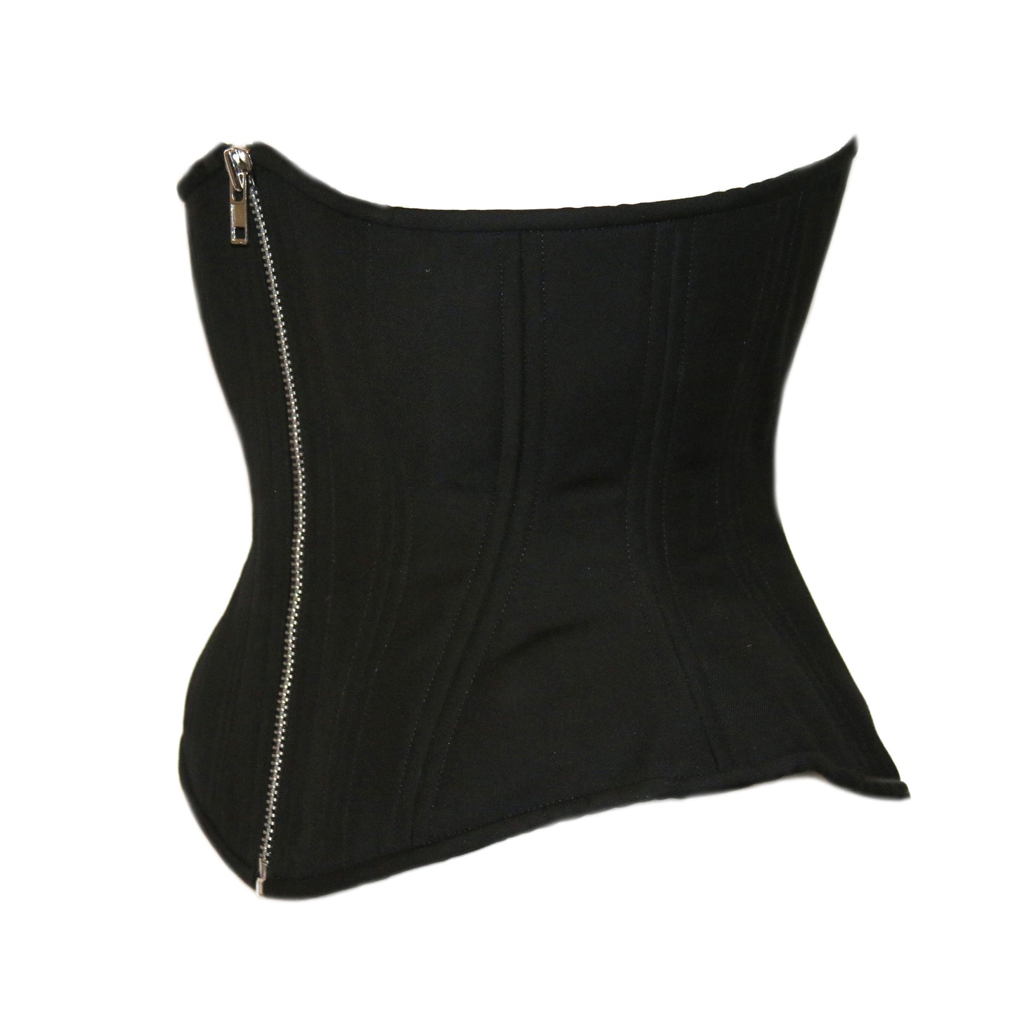 Black Cashmere with Silver Zipper, Hourglass Silhouette, Regular