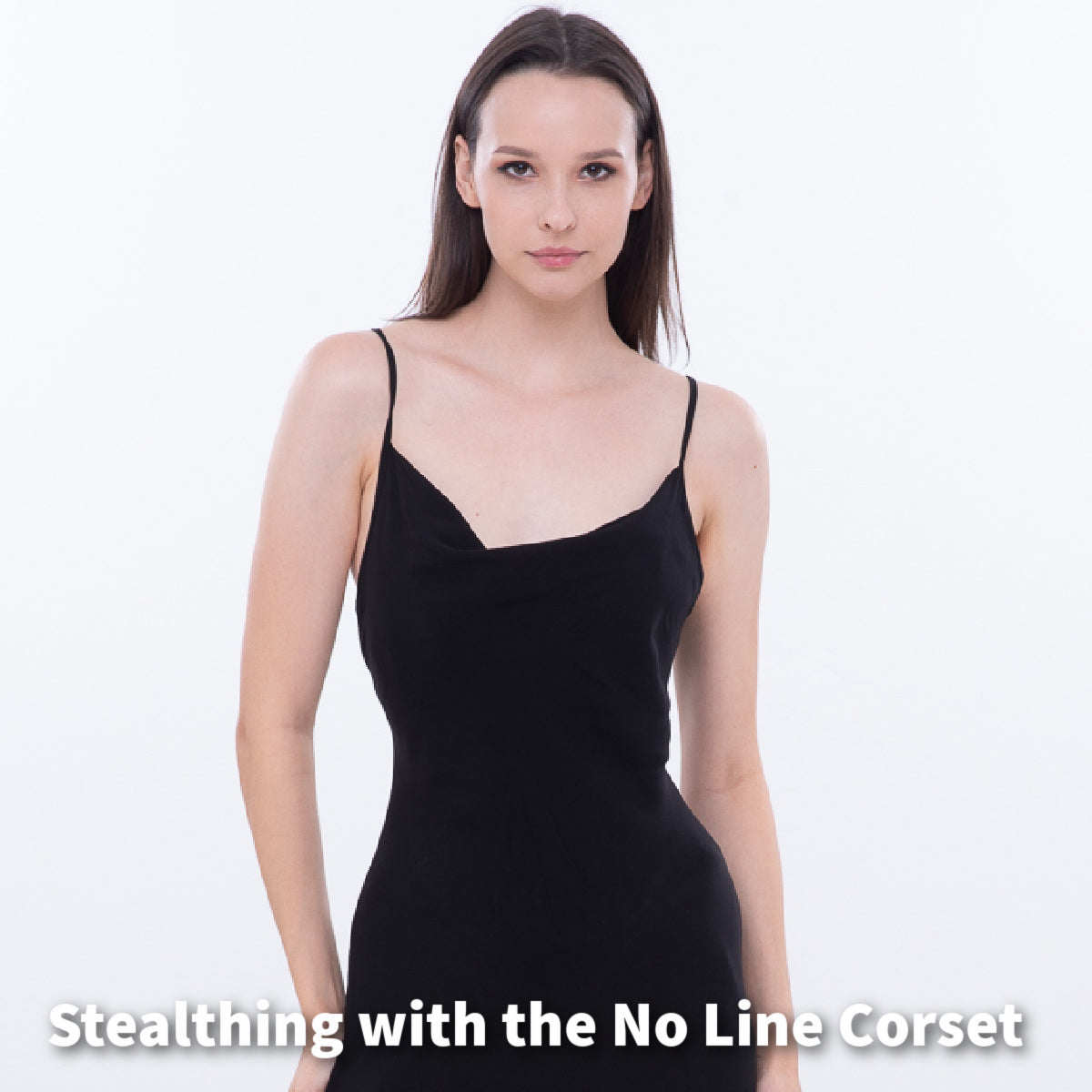 Black Fine Mesh No Line Corset, Hourglass Silhouette, Regular