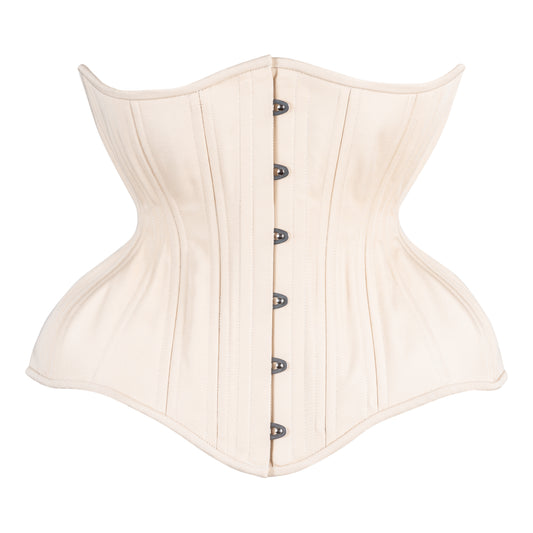 Beige Cotton Cupped Corset, Gemini Silhouette, Long