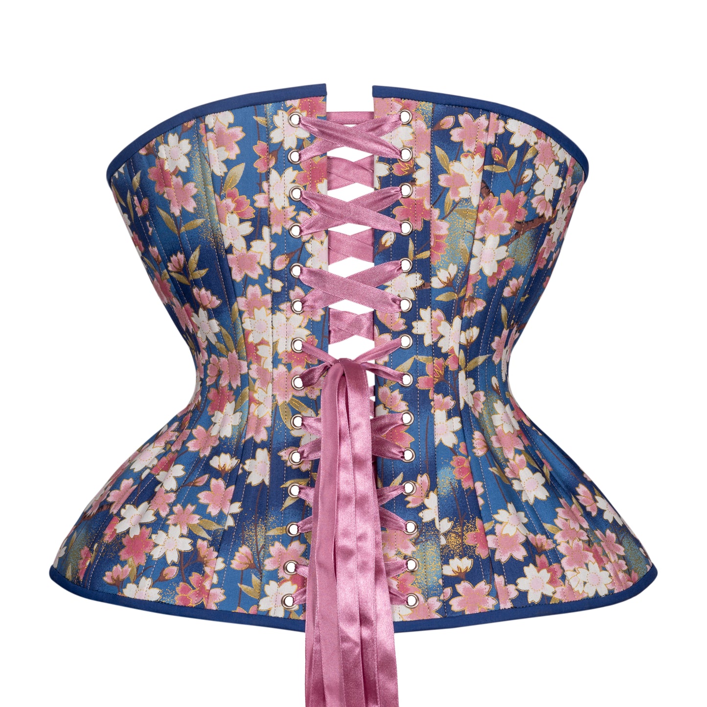 Mauve Flowers at Dusk Cupped Corset, Gemini Silhouette, Long