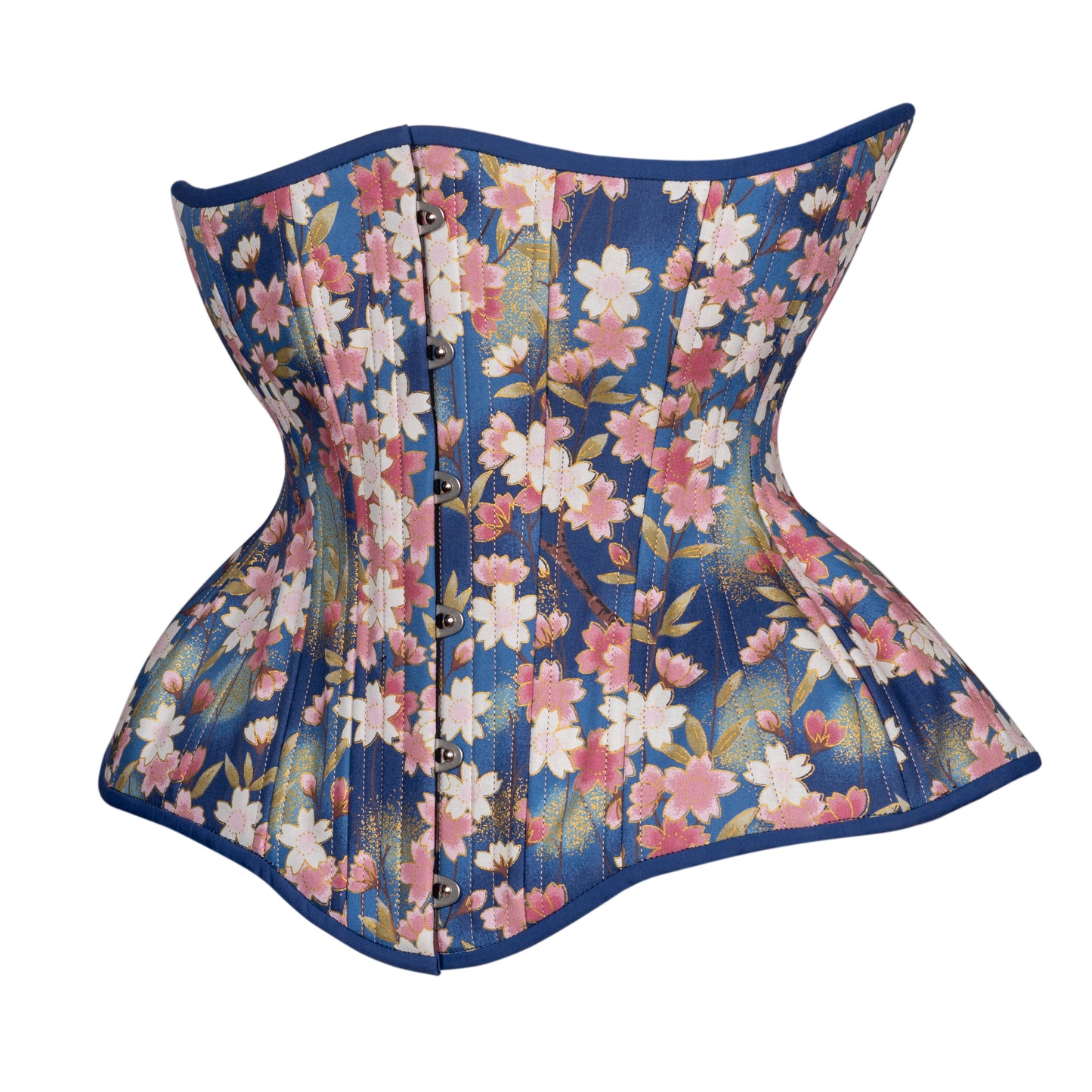 Mauve Flowers at Dusk Cupped Corset, Gemini Silhouette, Long