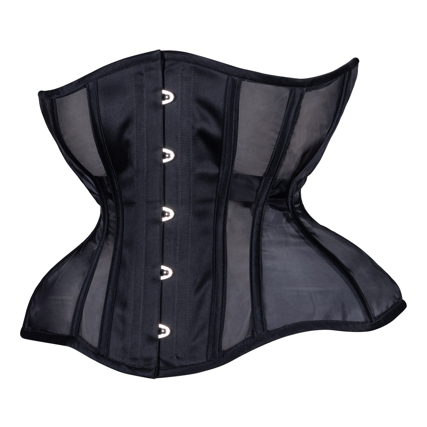 Black Fine Mesh Cupped Corset, Gemini Silhouette, Regular