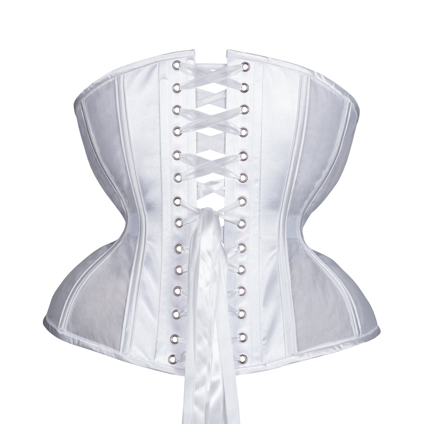 White Fine Mesh Cupped Corset, Gemini Silhouette, Regular