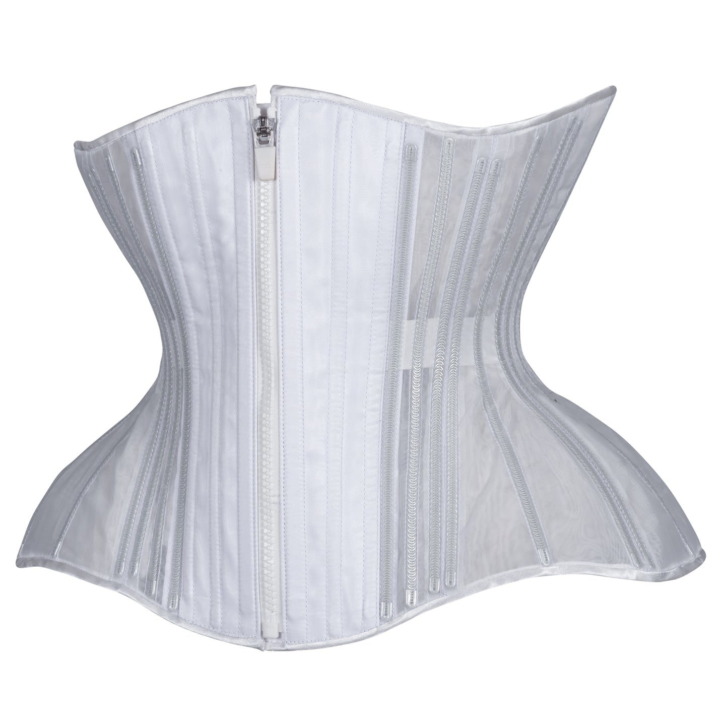 White Fine Mesh No Line Corset, Gemini Straight Silhouette, Regular