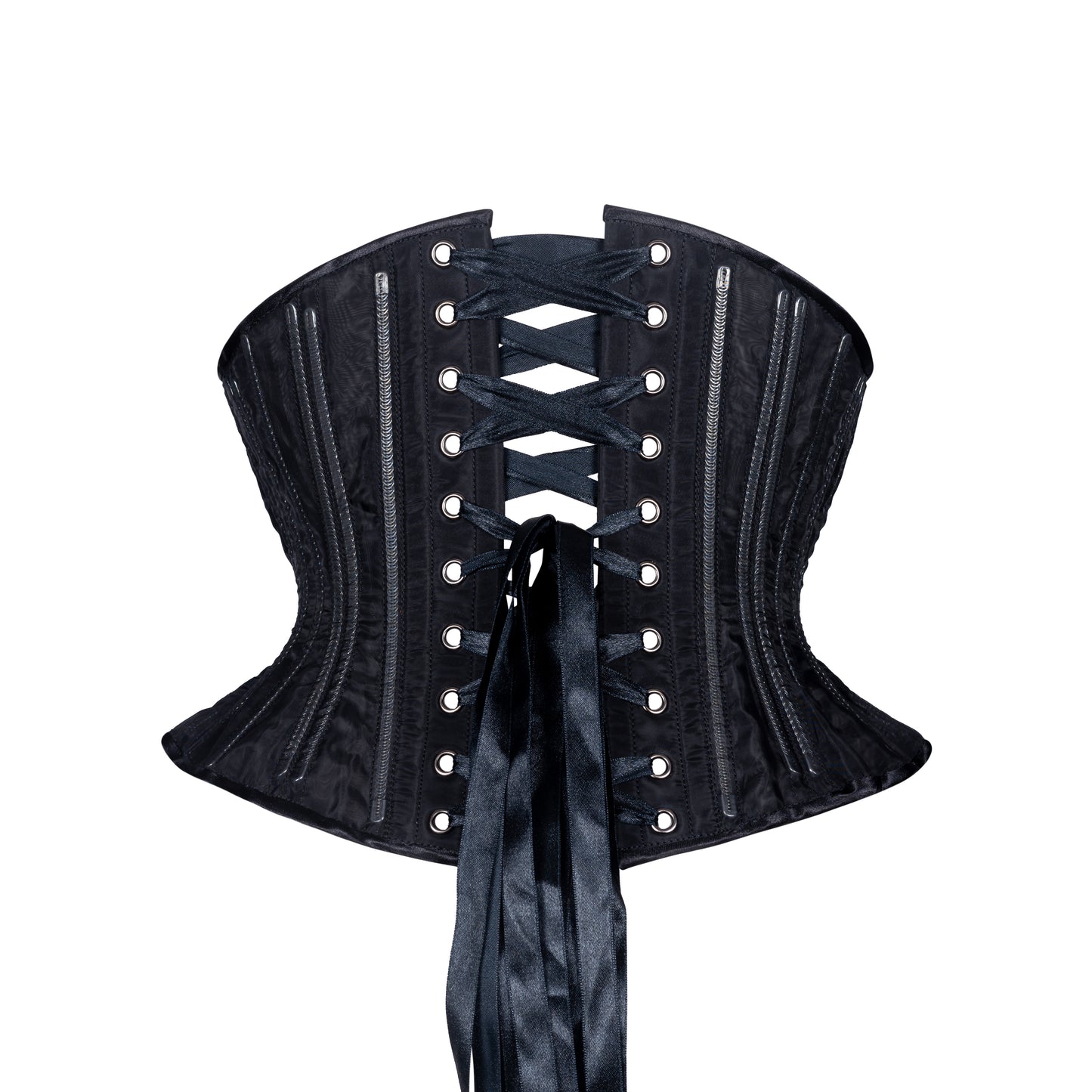 Black Fine Mesh No Line Corset, Hourglass Silhouette, Short