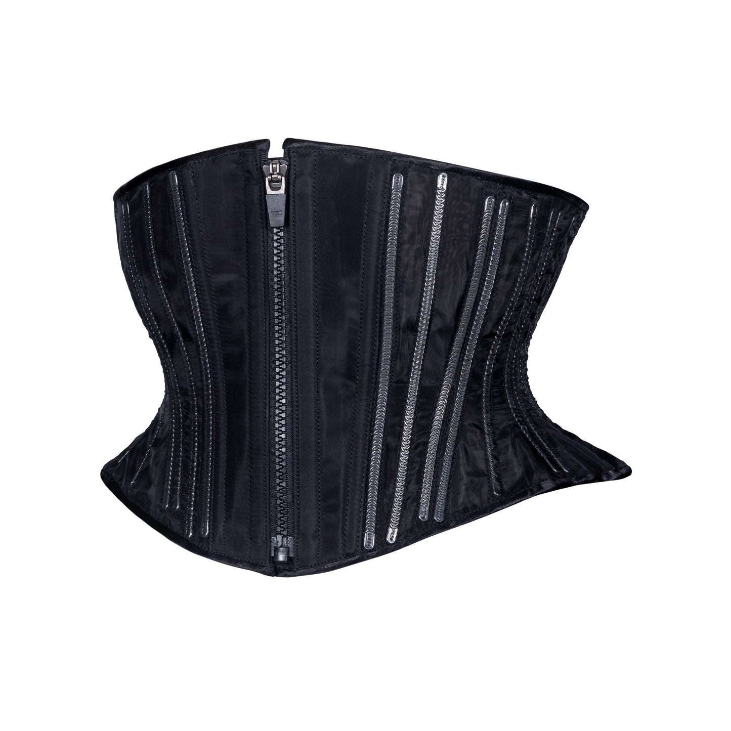 Black Fine Mesh No Line Corset, Hourglass Silhouette, Short
