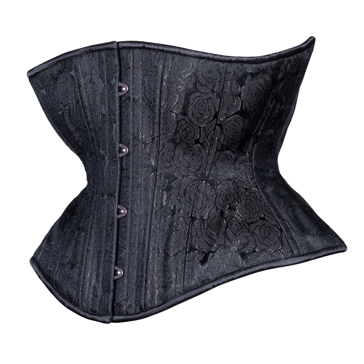 Black Floral Brocade Corset, Libra Silhouette, Regular