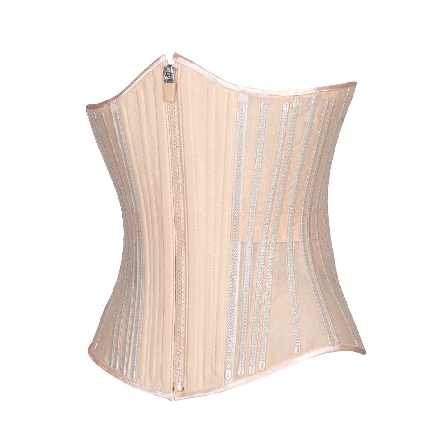Beige Fine Mesh No Line Corset, Slim Silhouette, Regular