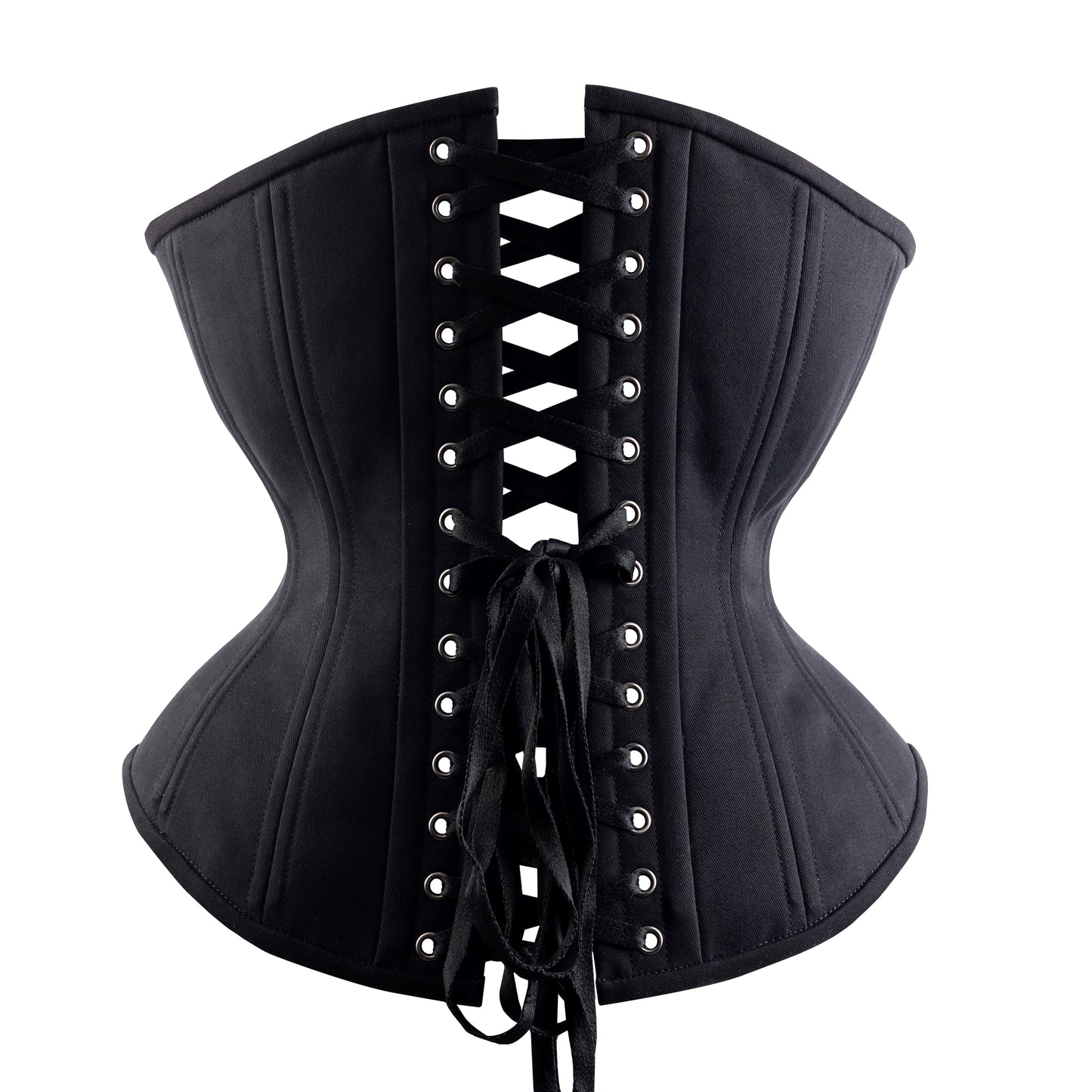 Black Cotton Novice Corset, Hourglass Silhouette, Regular
