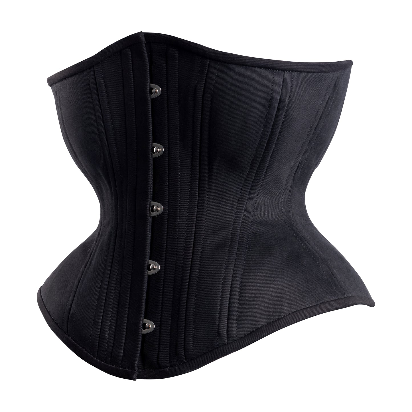 Black Cotton Novice Corset, Hourglass Silhouette, Regular