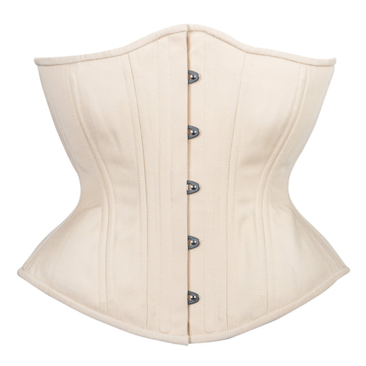 Beige Cotton Novice Corset, Hourglass Silhouette, Regular