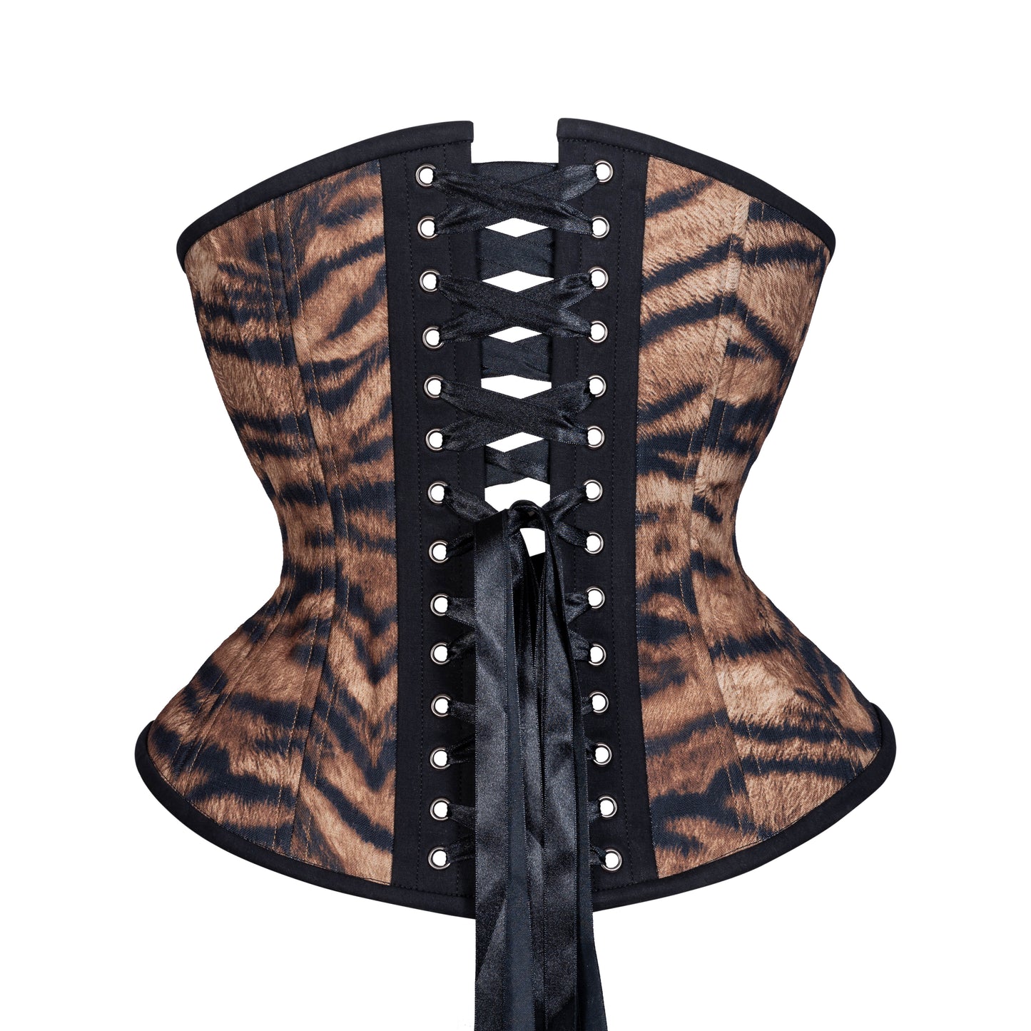 Tiger Stripe Print Novice Corset, Hourglass Silhouette, Regular