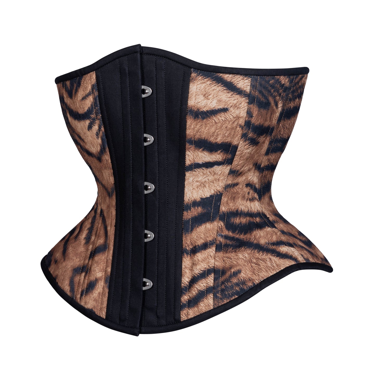 Tiger Stripe Print Novice Corset, Hourglass Silhouette, Regular