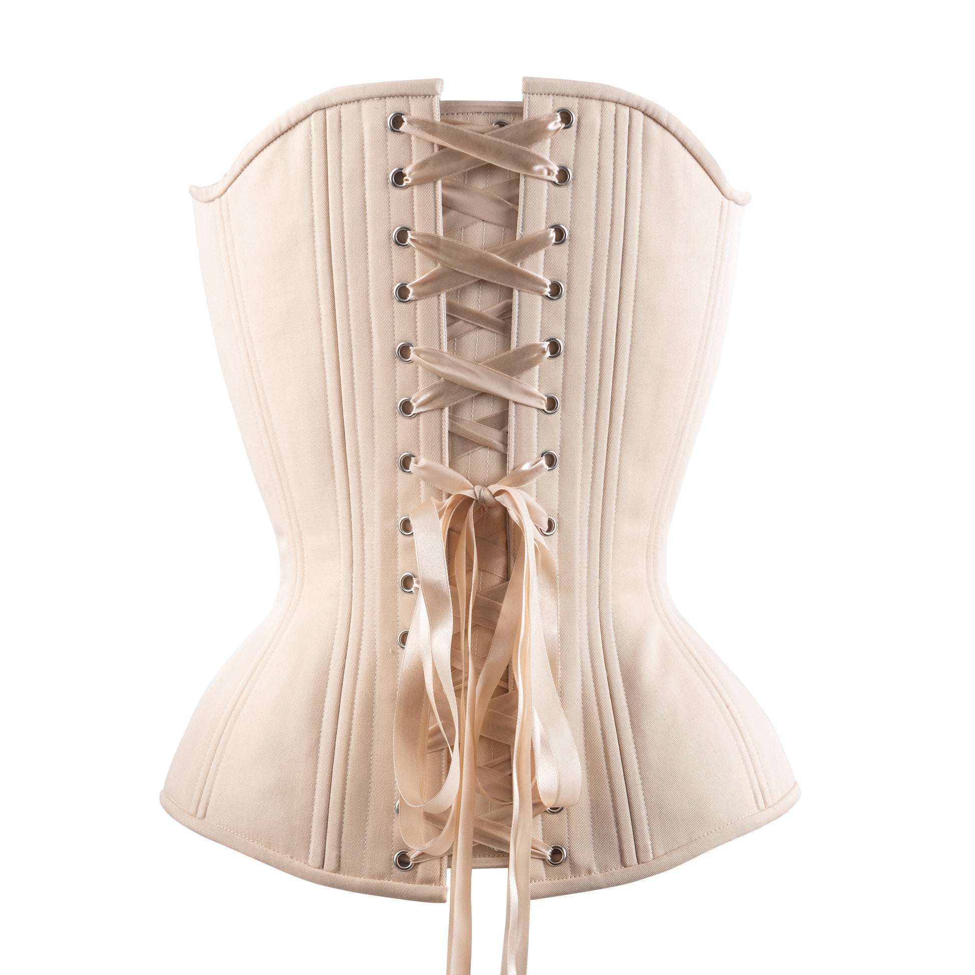 Beige Cotton Overbust Corset