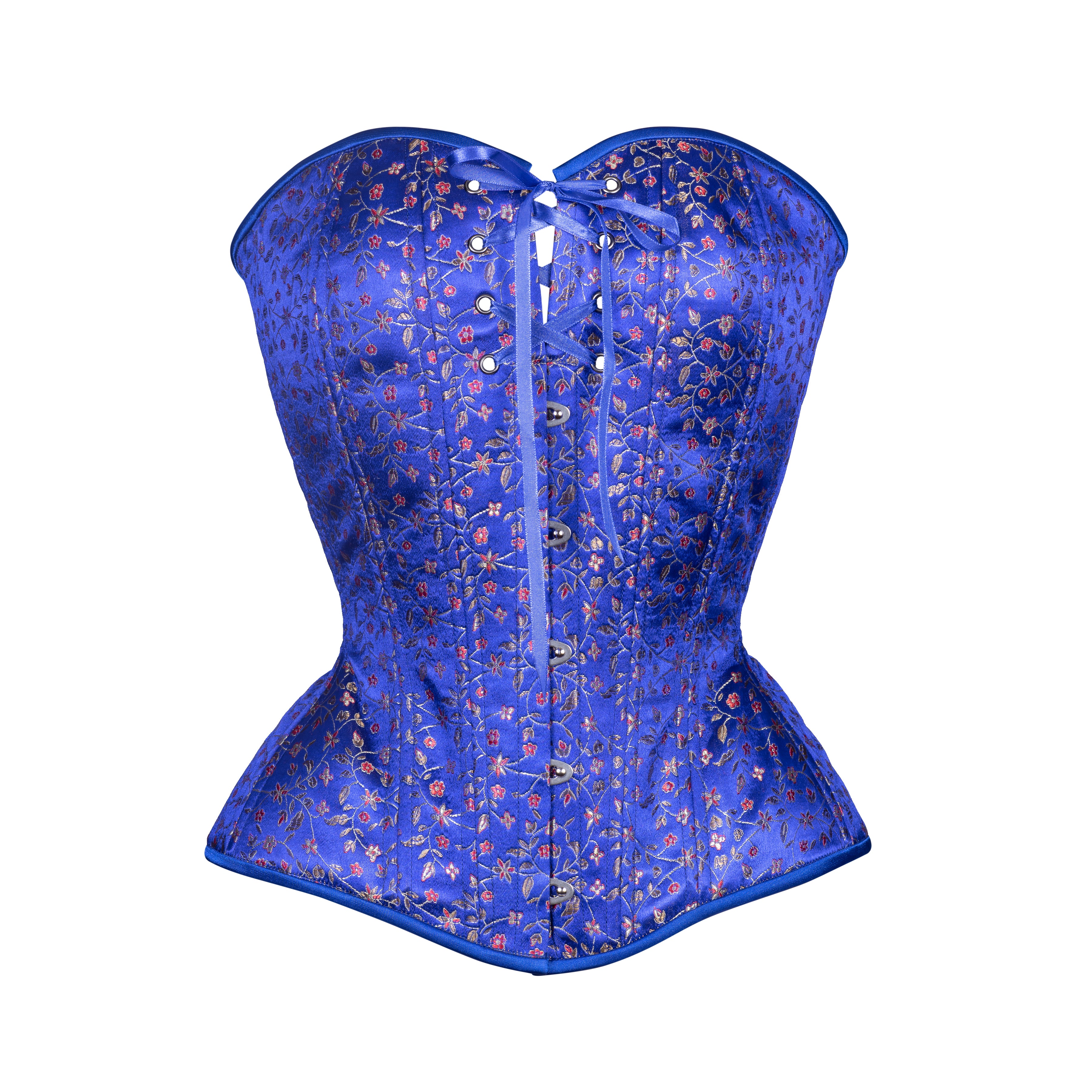 Bohemian blue Edwardian tightlacing corset MF1347