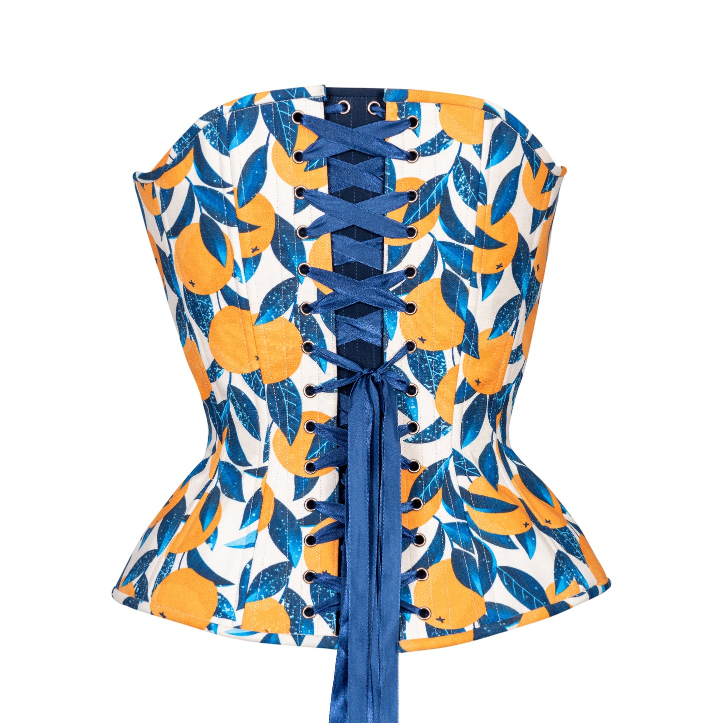 Happy Oranges, Overbust Corset, Hourglass Silhouette, Regular