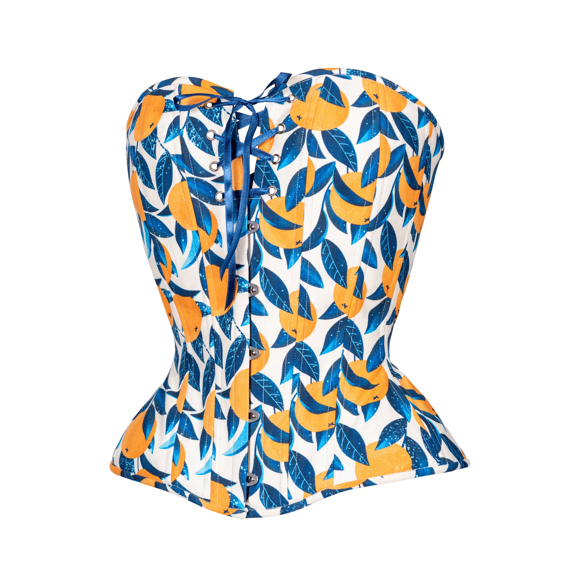 Happy Oranges, Overbust Corset, Hourglass Silhouette, Regular