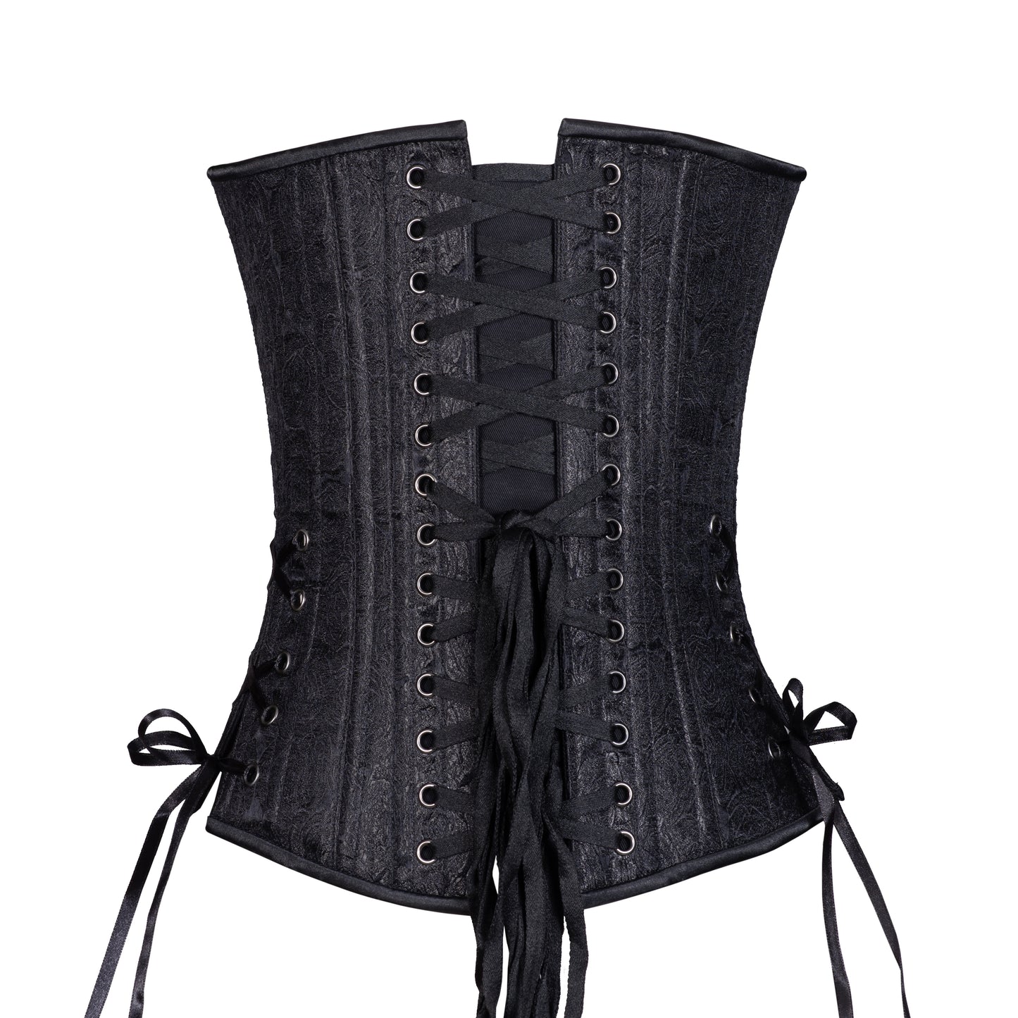 Black Floral Brocade Overbust Corset