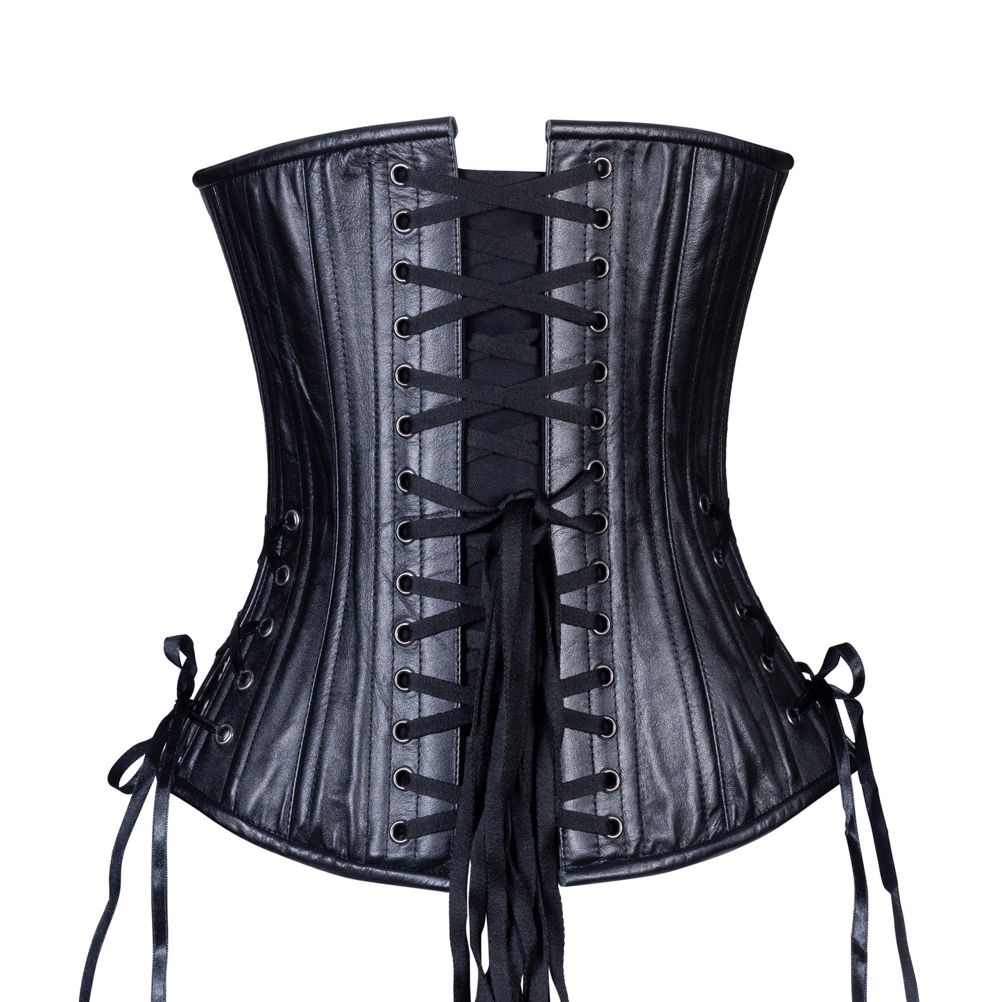 Black Leather Overbust Corset