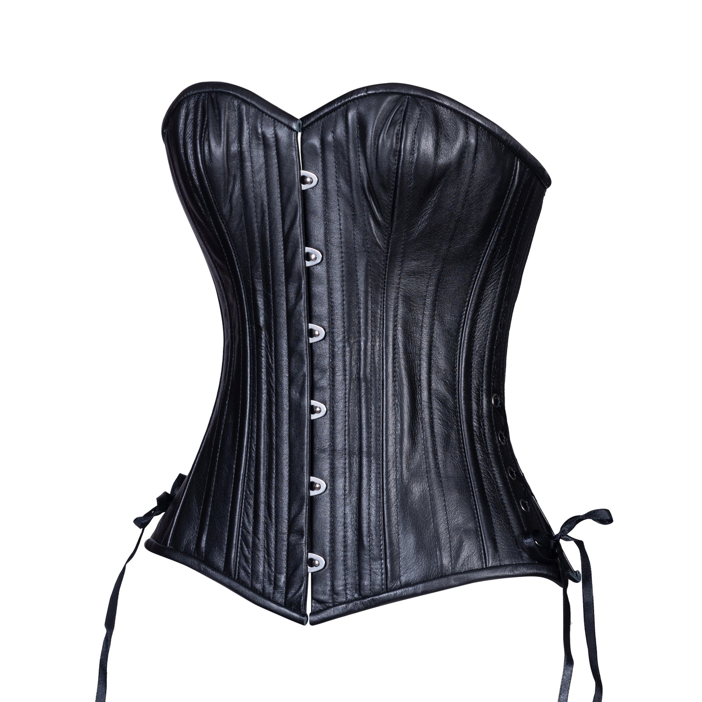 Black Leather Overbust Corset